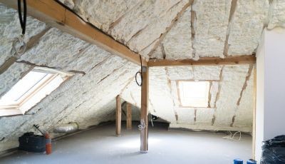 Spray foam attic insulation in Austin, TX helping reduce energy bills and improve efficiency.